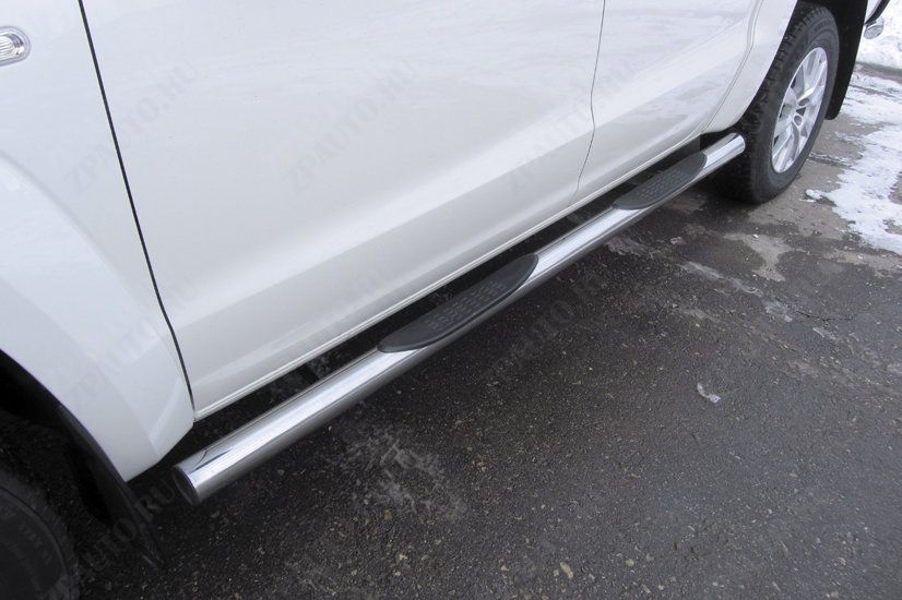 Защита порогов d76 с проступями Volkswagen Amarok (2016-2023) , Slitkoff, арт. VWAM16-004