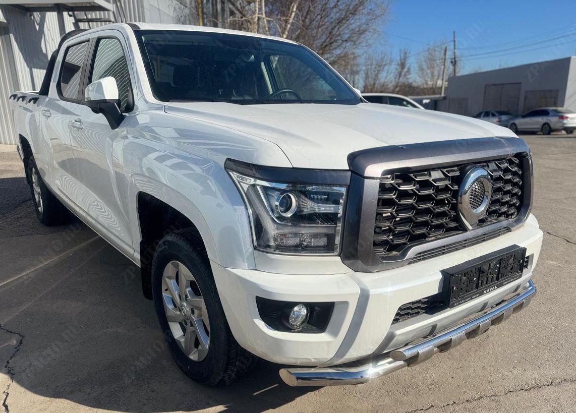 Защита переднего бампера двойная с перемычками для автомобиля Great Wall Poer KingKong 2023 арт. GWPKK.23.75