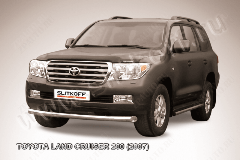 Защита переднего бампера d76 Toyota Land Cruiser 200 (2007-2012) Black Edition, Slitkoff, арт. TLC2-010BE