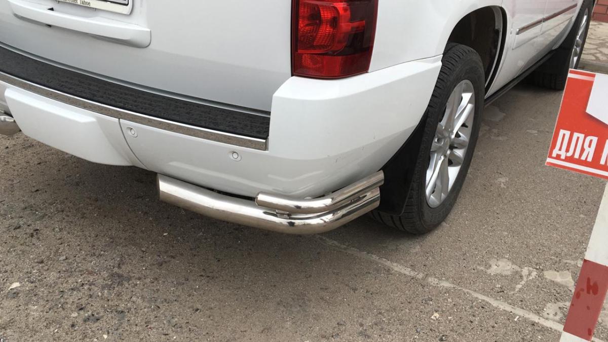 Защита заднего бампера угловая для автомобиля CHEVROLET Tahoe 2007-2012. CVTH.07.19, Россия