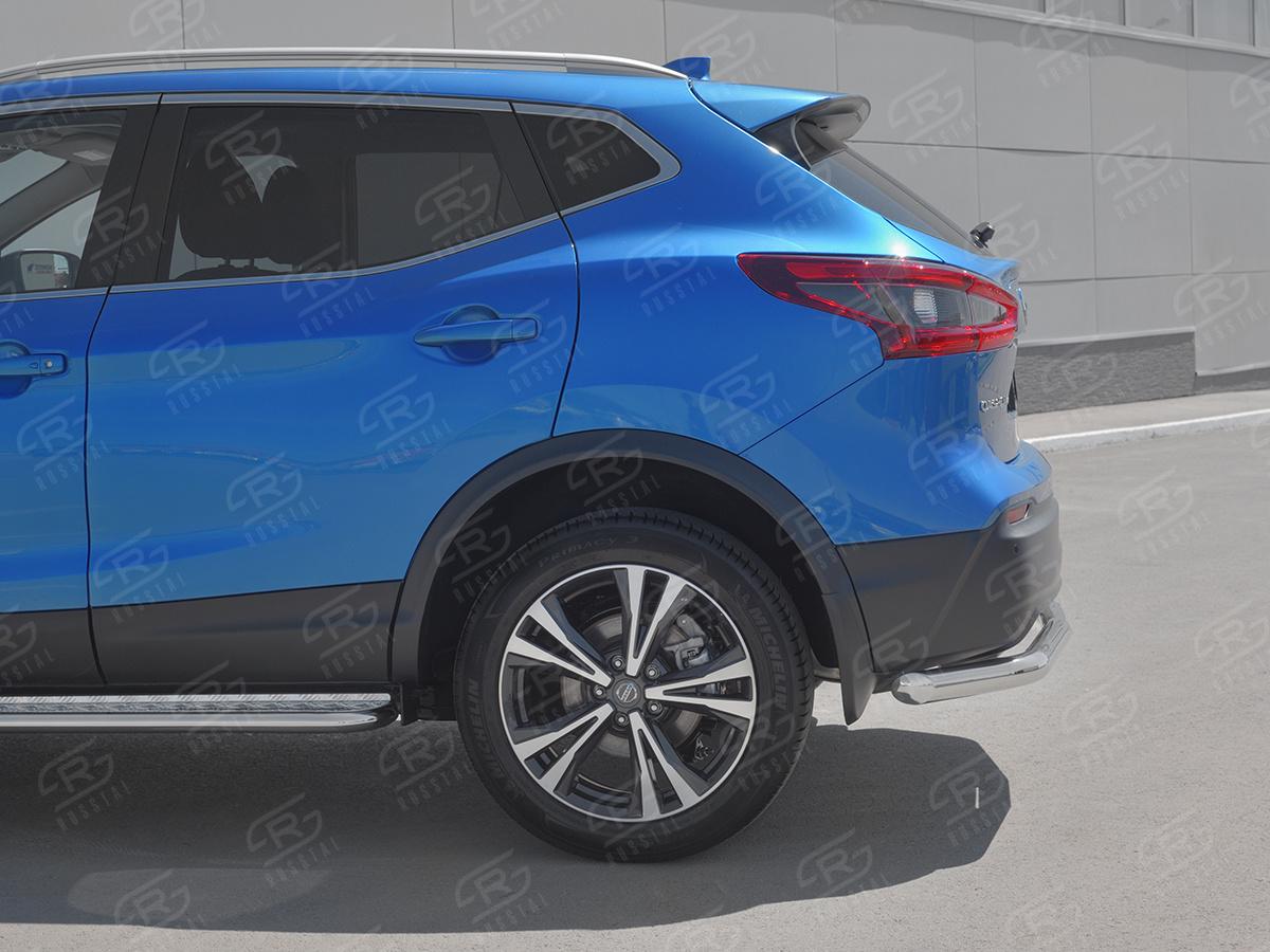 Защита заднего бампера d57 секции для автомобиля Nissan  QASHQAI 2019, Slitkoff NQSZ-003254