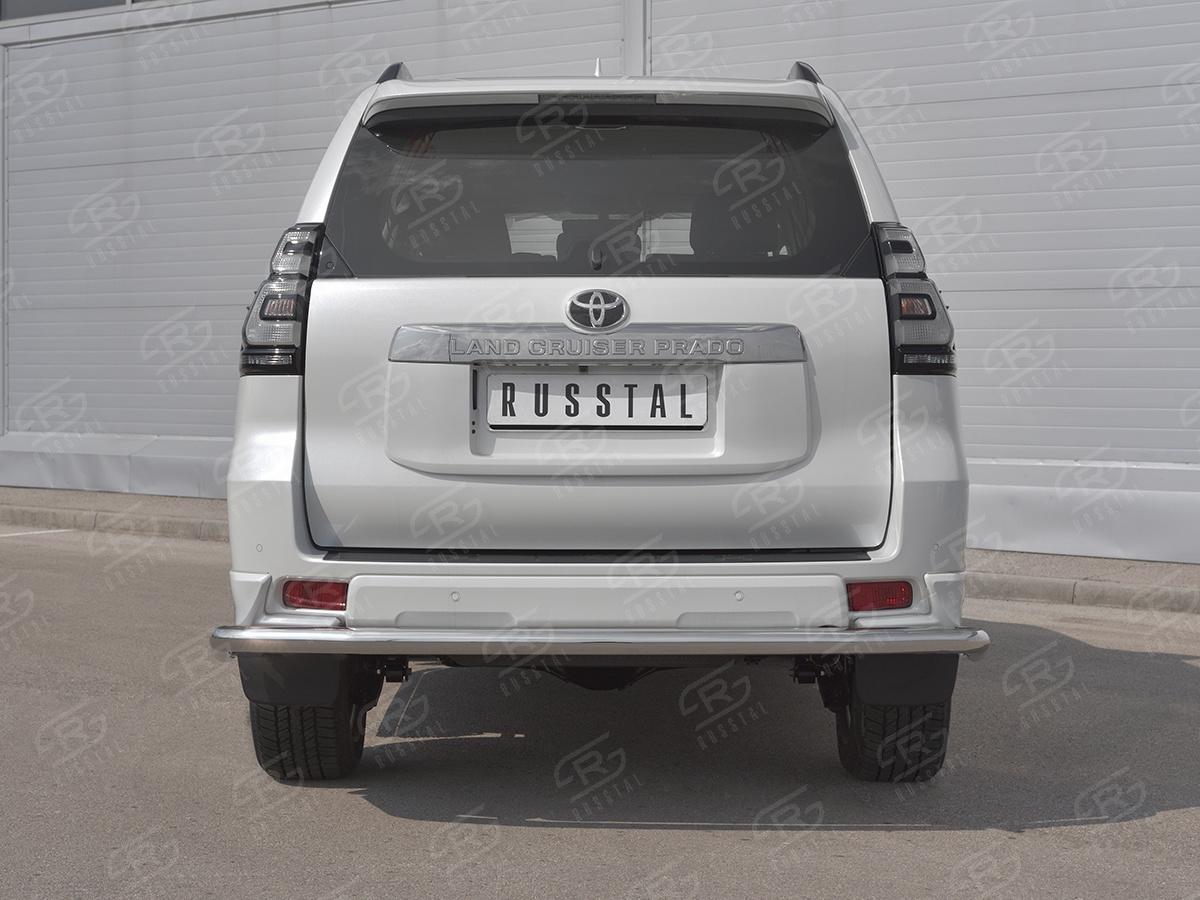 Защита заднего бампера d57 секции для автомобиля Toyota Land Cruiser Prado 150 Style 2019, Slitkoff LCPZ-003302