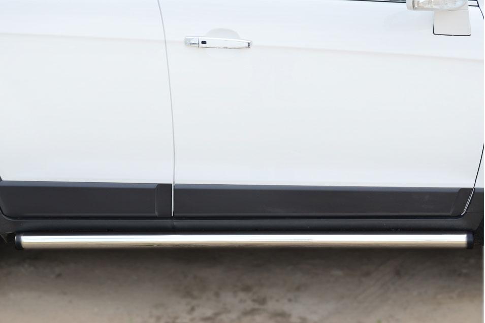 Пороги труба d63 вариант 2 для Chevrolet Captiva 2013, Руссталь CAPT-001746