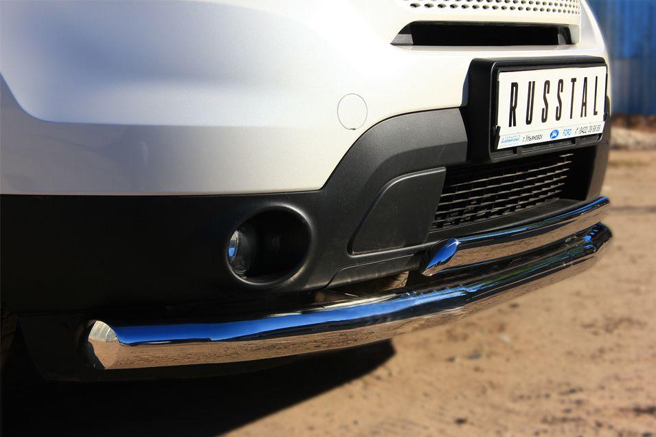 Защита переднего бампера d76/75х42 овал для Ford Explorer 2012, Slitkoff FEZ-001310