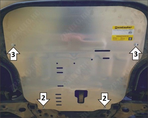 Защита алюминиевая Мотодор (Двигатель, Коробка переключения передач), 5 мм,  для Hyundai Palisade  2020- арт. 30904