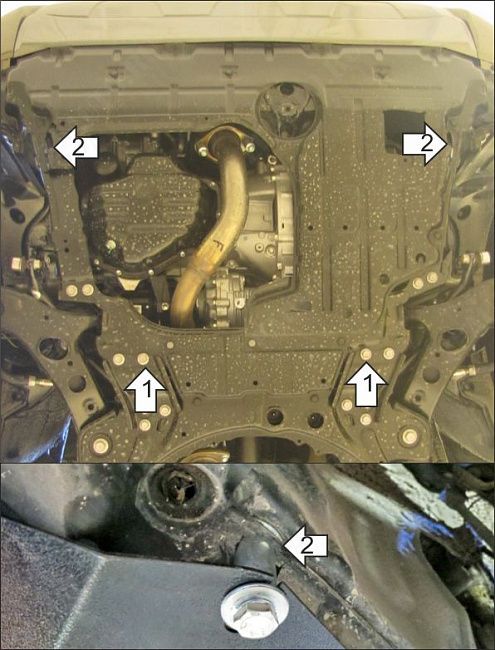 Защита стальная Мотодор (Двигатель, Коробка переключения передач), 2 мм,  Toyota RAV 4   2010-2013 арт. 72510