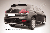 Защита заднего бампера d57 радиусная Toyota Venza (2012-2017) Black Edition, Slitkoff, арт. TVEN012BE