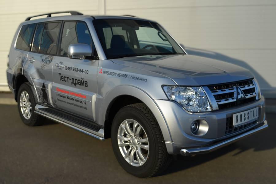Защита переднего бампера d57 для Mitsubishi Pajero 4 2012, Slitkoff MP4Z-001035