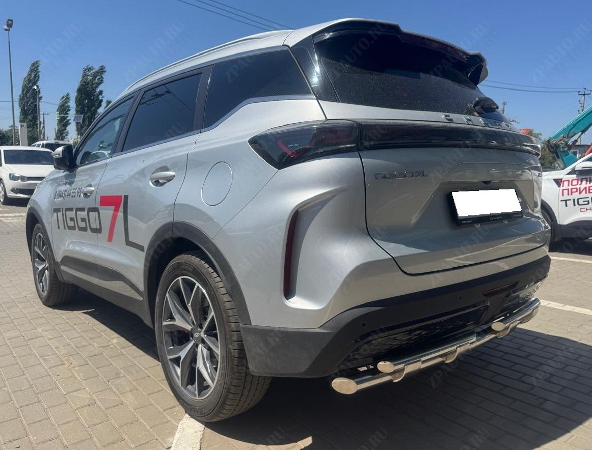 Защита заднего бампера двойная с перемычками для автомобиля CHERY Tiggo 7L 2025 арт. CTG.7L.25.25