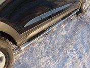 Пороги овальные с накладкой 75х42 мм для автомобиля Hyundai Tucson 2018-, TCC Тюнинг HYUNTUC18-20