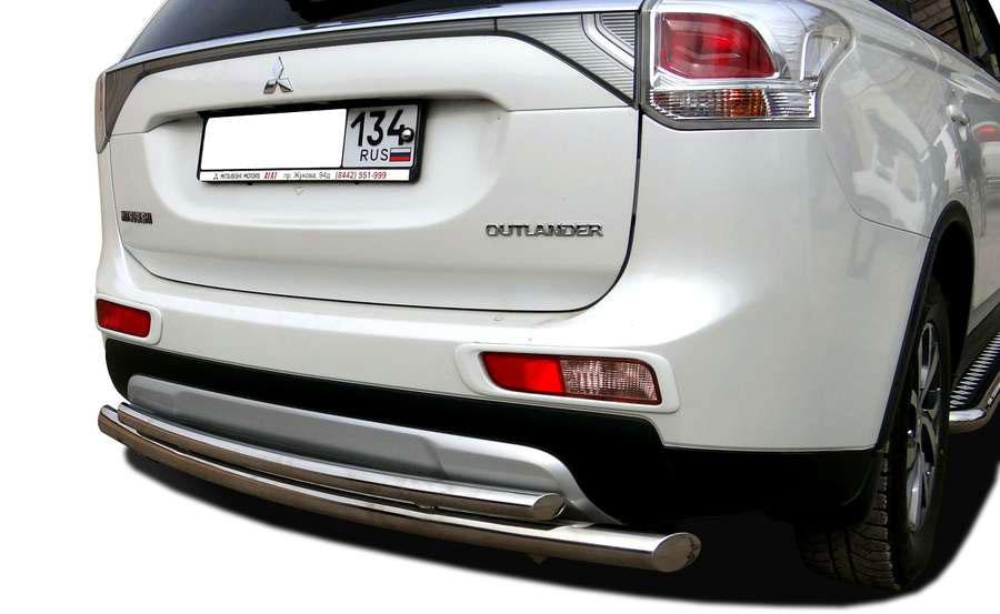 Защита заднего бампера двойная d60/42 для Mitsubishi Outlander 2014, MSO.14.16, Россия
