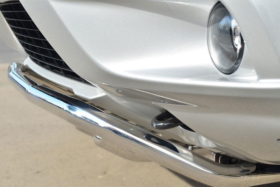 Защита переднего бампера d42 волна под машину d42 с зубами для Nissan Terrano 2014, Slitkoff NTRZ-001782