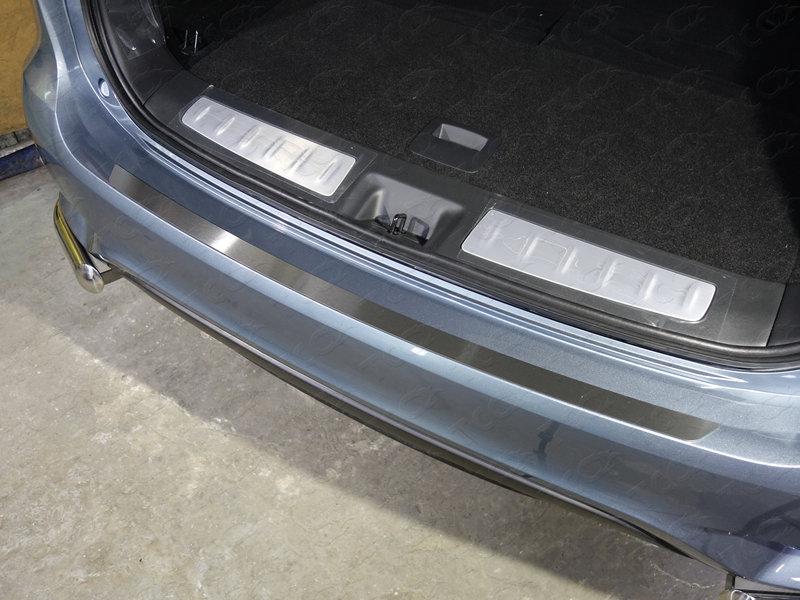 Накладка на задний бампер (лист шлифованный) для автомобиля Infiniti QX 60 2016-