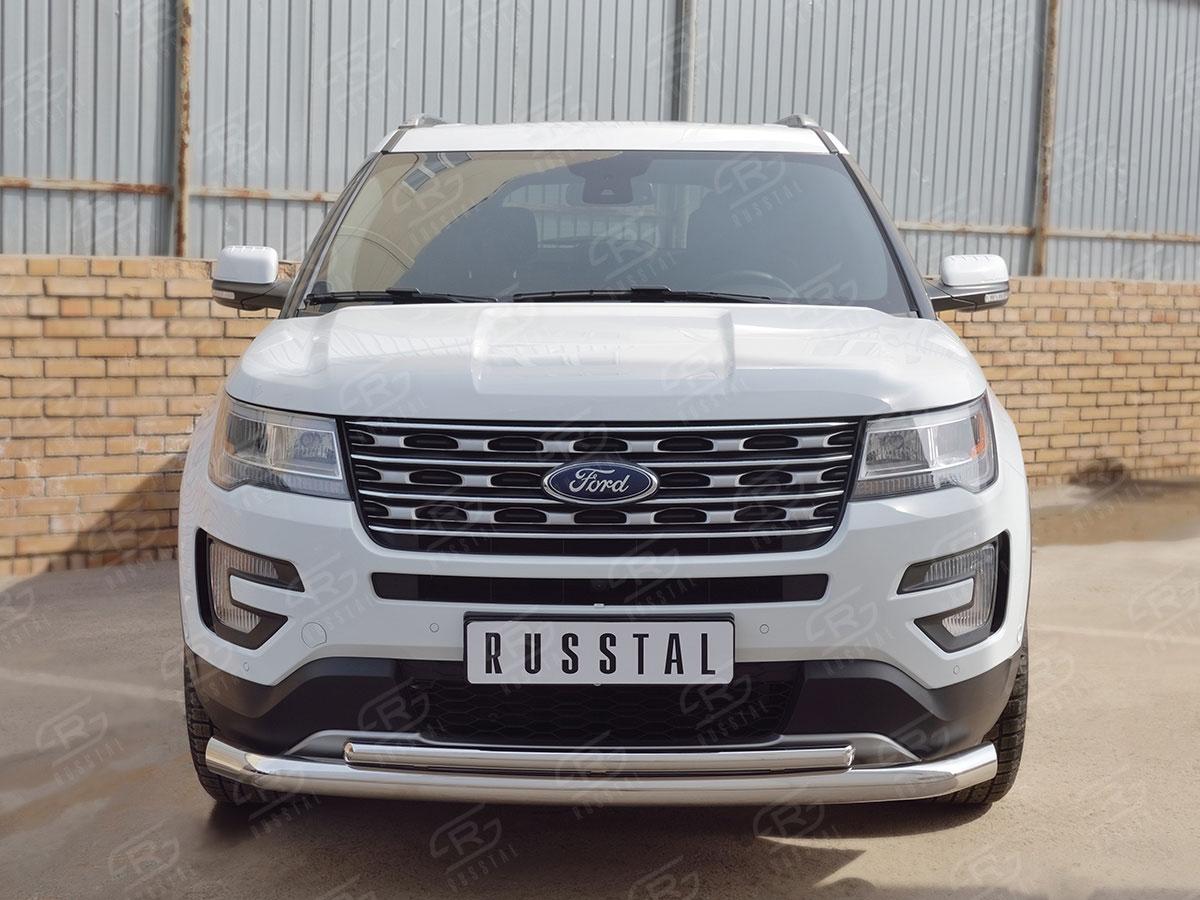 Защита переднего бампера d76/42 для Ford Explorer 2015, Slitkoff FEZ-002661