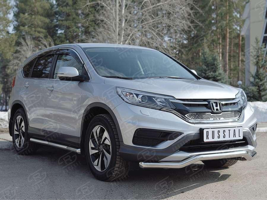 Защита переднего бампера d57 волна Honda CR-V 2015 2.0, Slitkoff HCRZ-002218