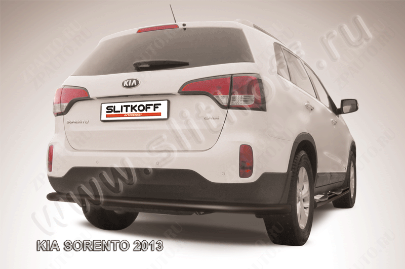 Защита заднего бампера d57 черная Kia Sorento (2012-2021) , Slitkoff, арт. KS13-012B
