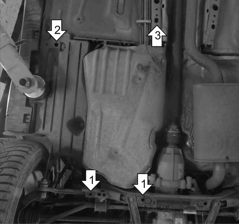 Защита стальная Мотодор (Топливный бак), 2 мм, Сталь для Ford Kuga 2013-2019 арт. 00756