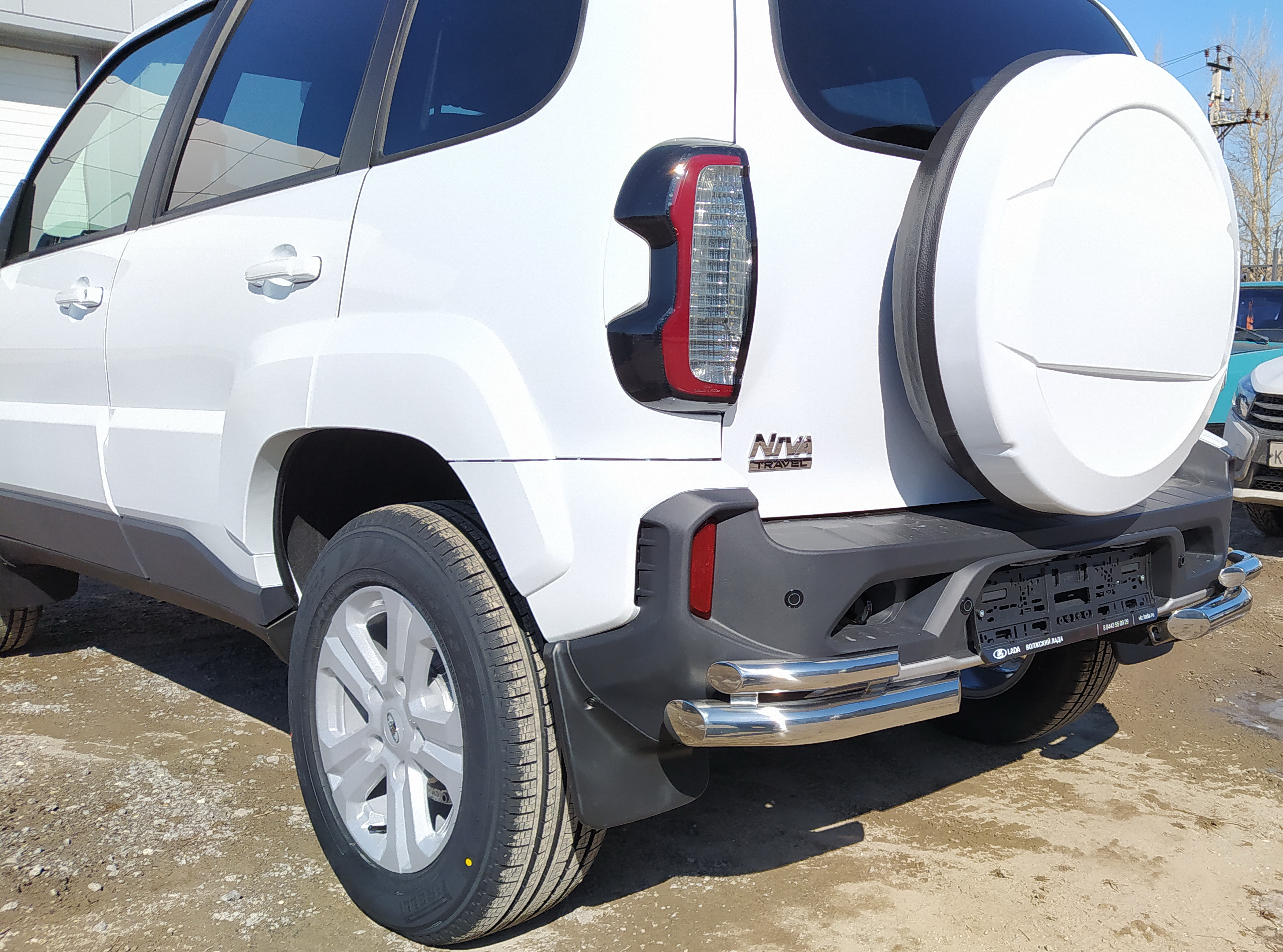 Защита заднего бампера угловая двойная для автомобиля LADA (ВАЗ) Niva Travel 2021 арт. NVT.21.19