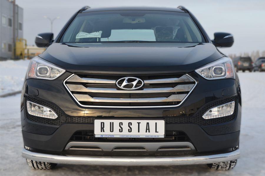 Защита переднего бампера d76 для Hyundai Santa Fe 2012, Slitkoff HSFZ-001218