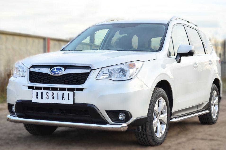 Защита переднего бампера d76 для Subaru Forester 2013, Slitkoff SUFZ-001596