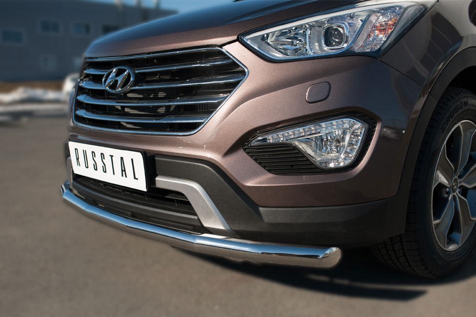 Защита переднего бампера d57 для Hyundai Santa Fe Grand 2013, Slitkoff HSFZ-002004