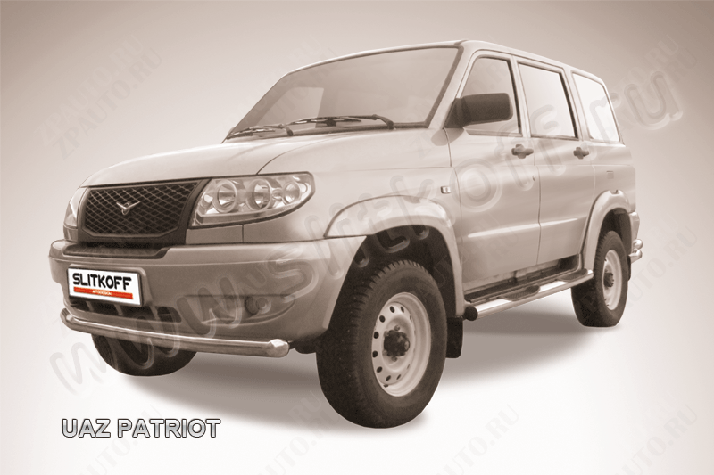 Защита переднего бампера d76 Uaz Patriot (2005-2014) , Slitkoff, арт. UP004