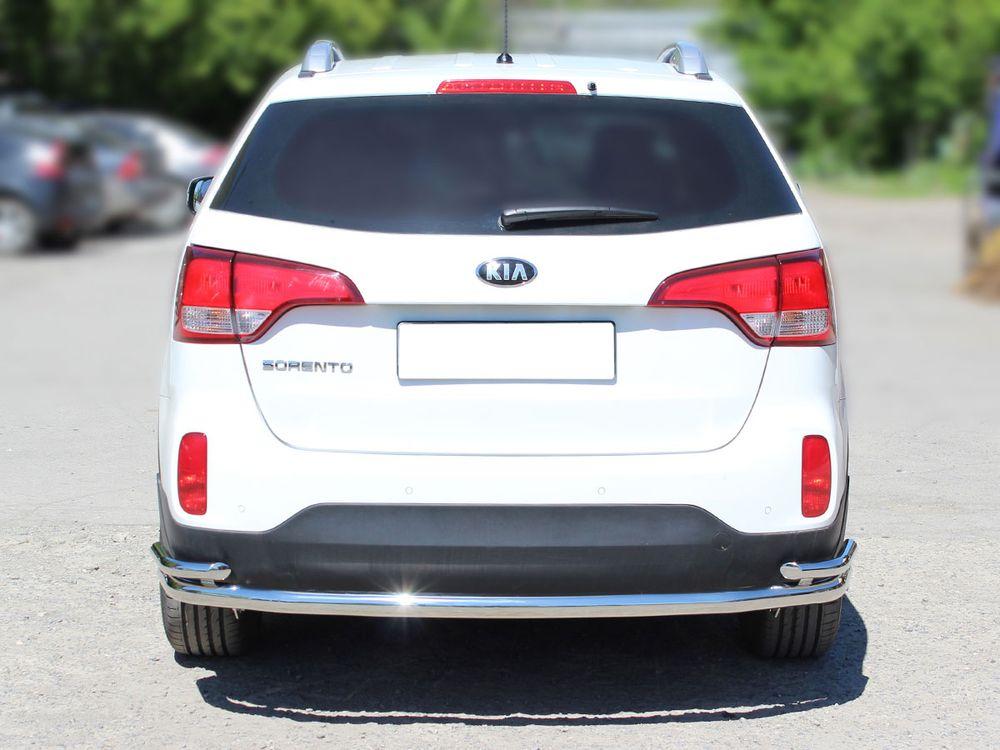 Защита заднего бампера "волна" d-60+43 для KIA Sorento II 2012, Технотек KST13_3.2