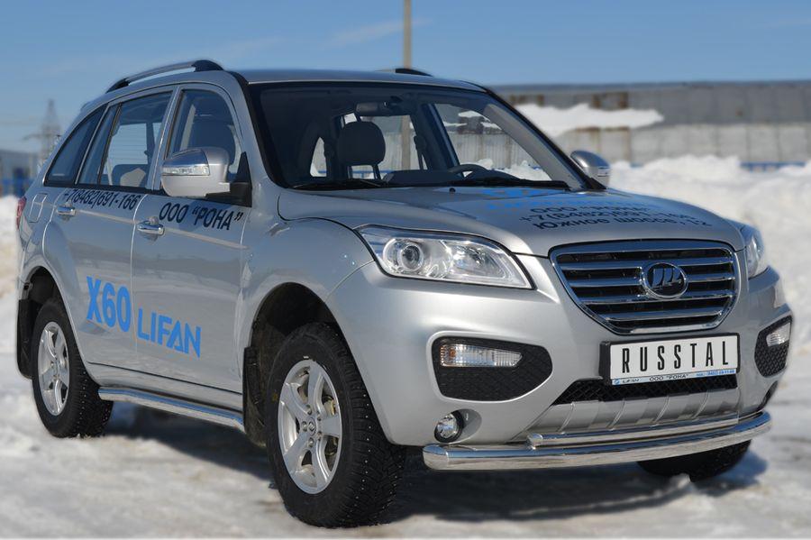 Защита переднего бампера d76/42 для Lifan X60, Slitkoff LFZ-001237