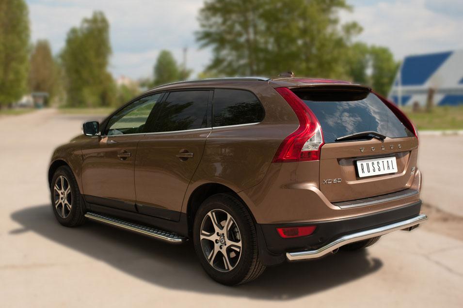 Защита заднего бампера d57 волна для Volvo XC60, Slitkoff VXCZ-002079