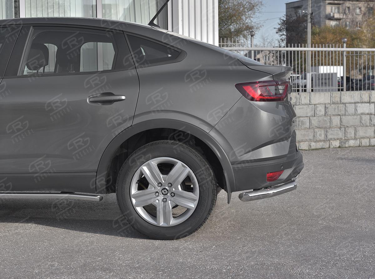 Защита заднего бампера уголки d57 секции для автомобиля Renault Arkana арт. RARZ-003321, Slitkoff