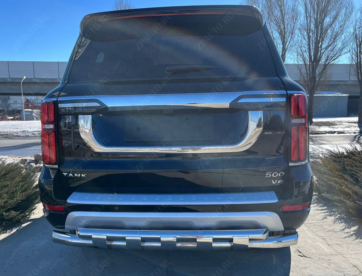 Защита заднего бампера двойная с перемычками для автомобиля TANK 500   2023 арт. TANK500.23.25