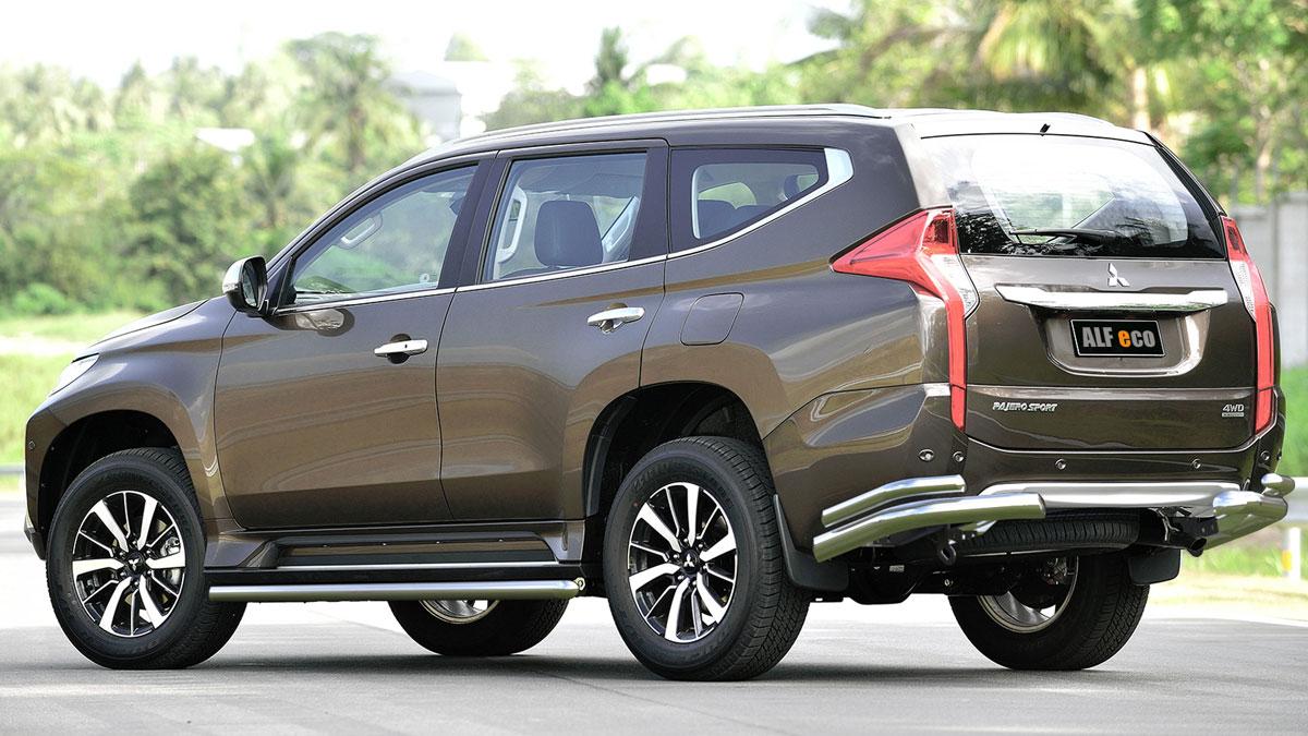 Защита задняя уголки двойные D 76,1/50,8 для Mitsubishi Pajero Sport(Мицубиси Паджеро Спорт), ALFeco арт. MITPAJSP-16.12