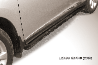 Защита порогов d76 труба с гибами черная Lexus RX-350 (2008-2012) , Slitkoff, арт. LRX35011B