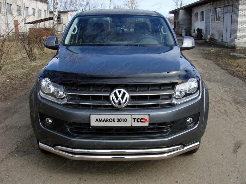 Защита передняя нижняя 76,1/42,4 мм для автомобиля Volkswagen Amarok 2010-2016, TCC Тюнинг VWAMAR10-01
