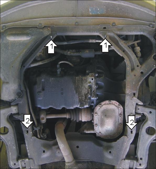 Защита стальная Мотодор (Двигатель, Коробка переключения передач), 2 мм, Сталь для Opel Vectra B 1995-2002 арт. 01506
