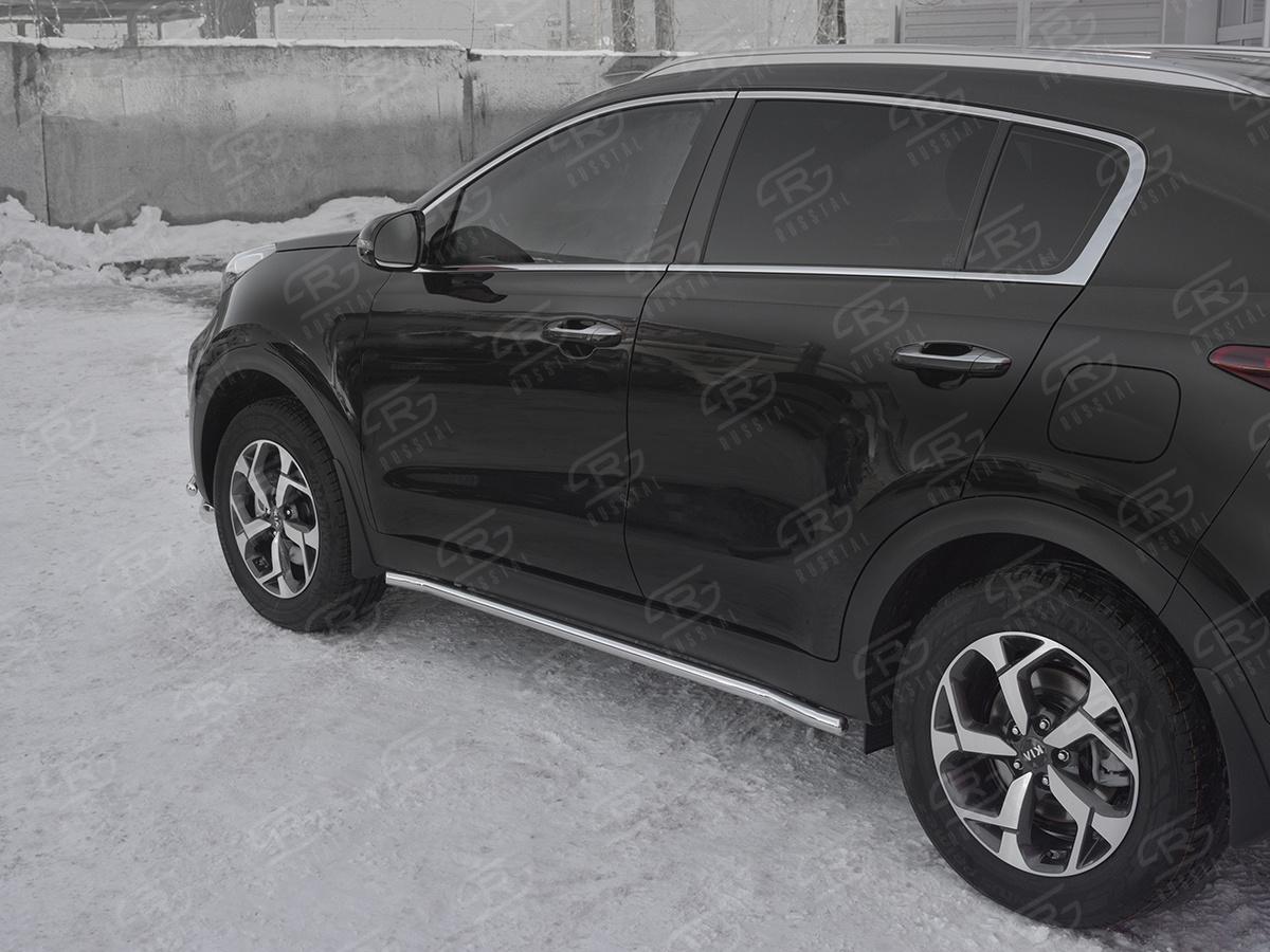 Пороги труба d42 секция  KST-003189 для автомобиля KIA SPORTAGE 2018-, Slitkoff