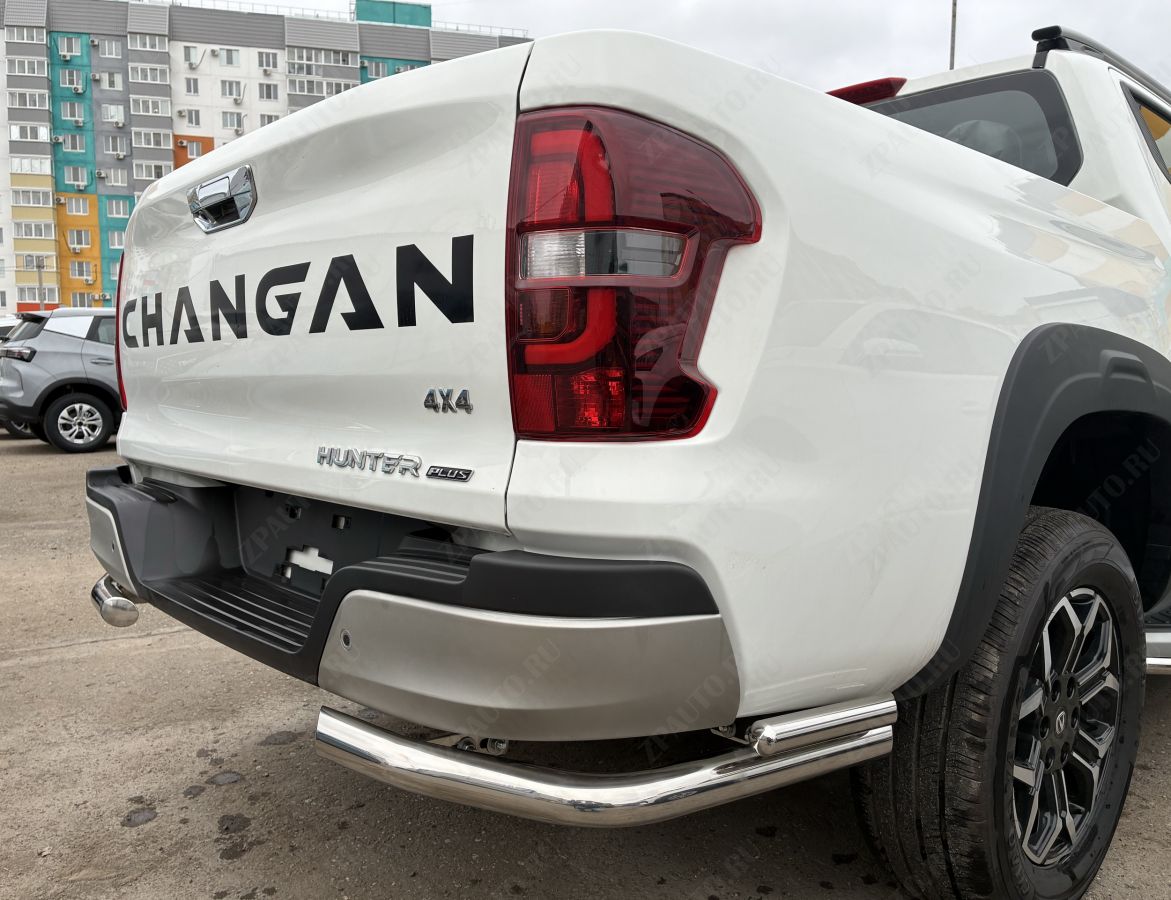 Защита заднего бампера угловая двойная для автомобиля CHANGAN Hunter Plus 2022 арт. CGHTP.22.20