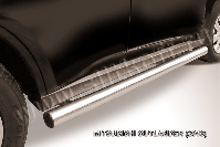 Защита порогов d76 труба Mitsubishi Outlander (2012-2015) Black Edition, Slitkoff, арт. MOUT13-006BE