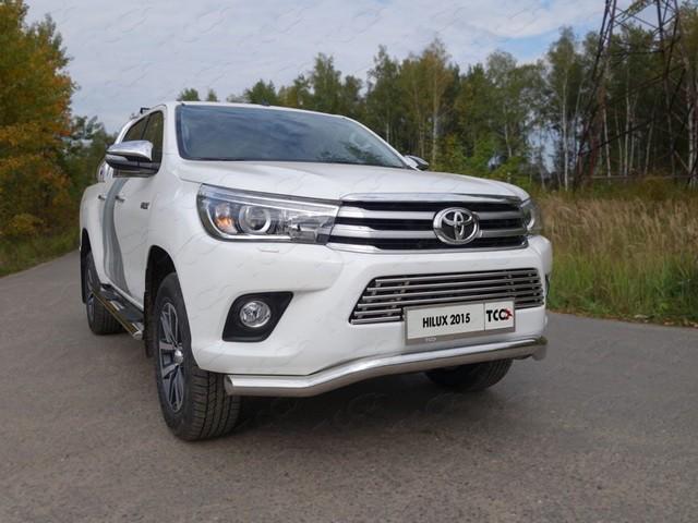 Защита передняя (кенгурин) 76,1 мм для автомобиля Toyota Hilux 2015-, TCC Тюнинг TOYHILUX15-05