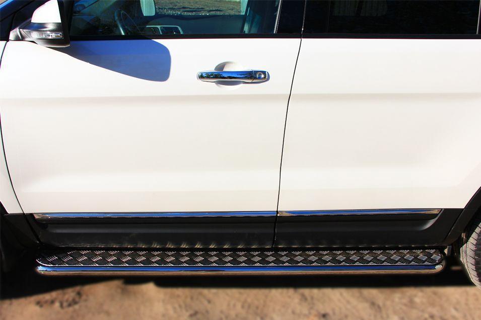 Пороги труба d42 с листом для Ford Explorer 2012, Slitkoff FEL-001315