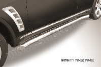 Защита порогов d76 с гибами Infiniti FX-35 FX-50 (2008-2012) Black Edition, Slitkoff, арт. IN.FX006BE