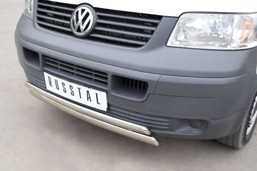 Защита переднего бампера d75x42_d75x42 овал для Volkswagen Transporter kasten 2003, Slitkoff VTRZ-000602