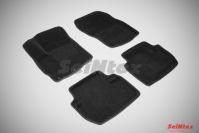 Ковры салонные 3D черные для Citroen C-Crosser 2007-2013, Seintex 82161