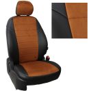 Чехлы для Mitsubishi L200 IV c 07-13г., Алькантара, (Черный + Коричневый), Autopilot арт. mi-l200-0713-cheko-a