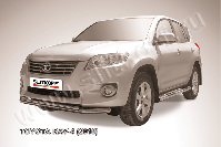 Защита переднего бампера d57+d42 двойная Toyota Rav-4 (2010-2016) , Slitkoff, арт. TR410-006