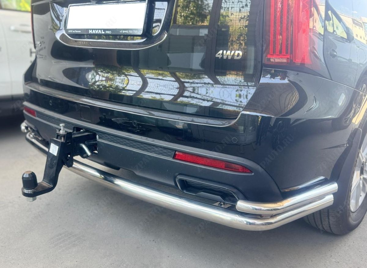 Защита заднего бампера угловая большая двойная для автомобиля Haval H5 2024 арт. HVH5.24.22