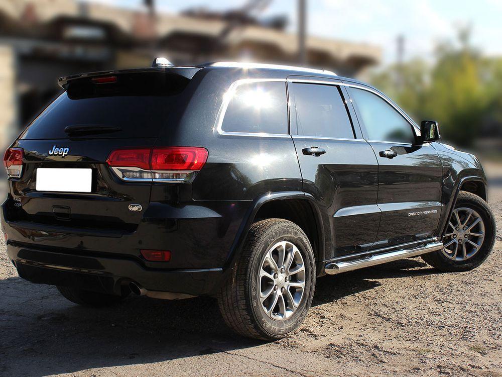Пороги d-76 степ (с проступью) для Jeep Grand Cherokee 2013 (WK2), Технотек JGC14_2.2