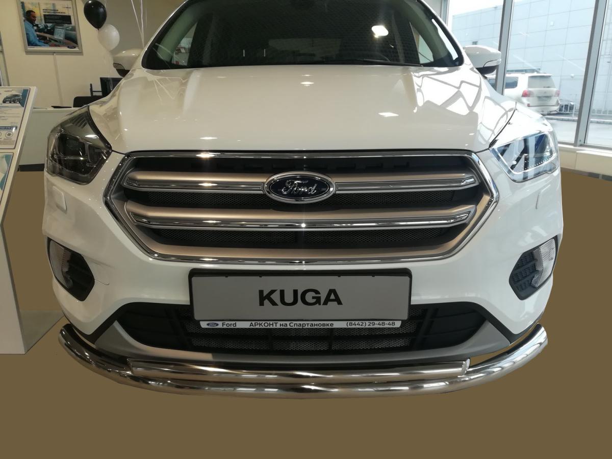Защита переднего бампера двойная для автомобиля FORD Kuga 2016, Россия FK.16.03