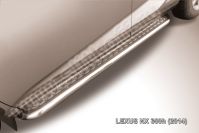 Защита порогов d57 с листом усиленная Lexus NX-300h (2014-2021) Black Edition, Slitkoff, арт. LNX008BE