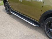 Пороги алюминиевые с пластиковой накладкой 1720 мм для автомобиля Renault Sandero Stepway (5S) 2014-2018, TCC Тюнинг RENSANST15-11AL